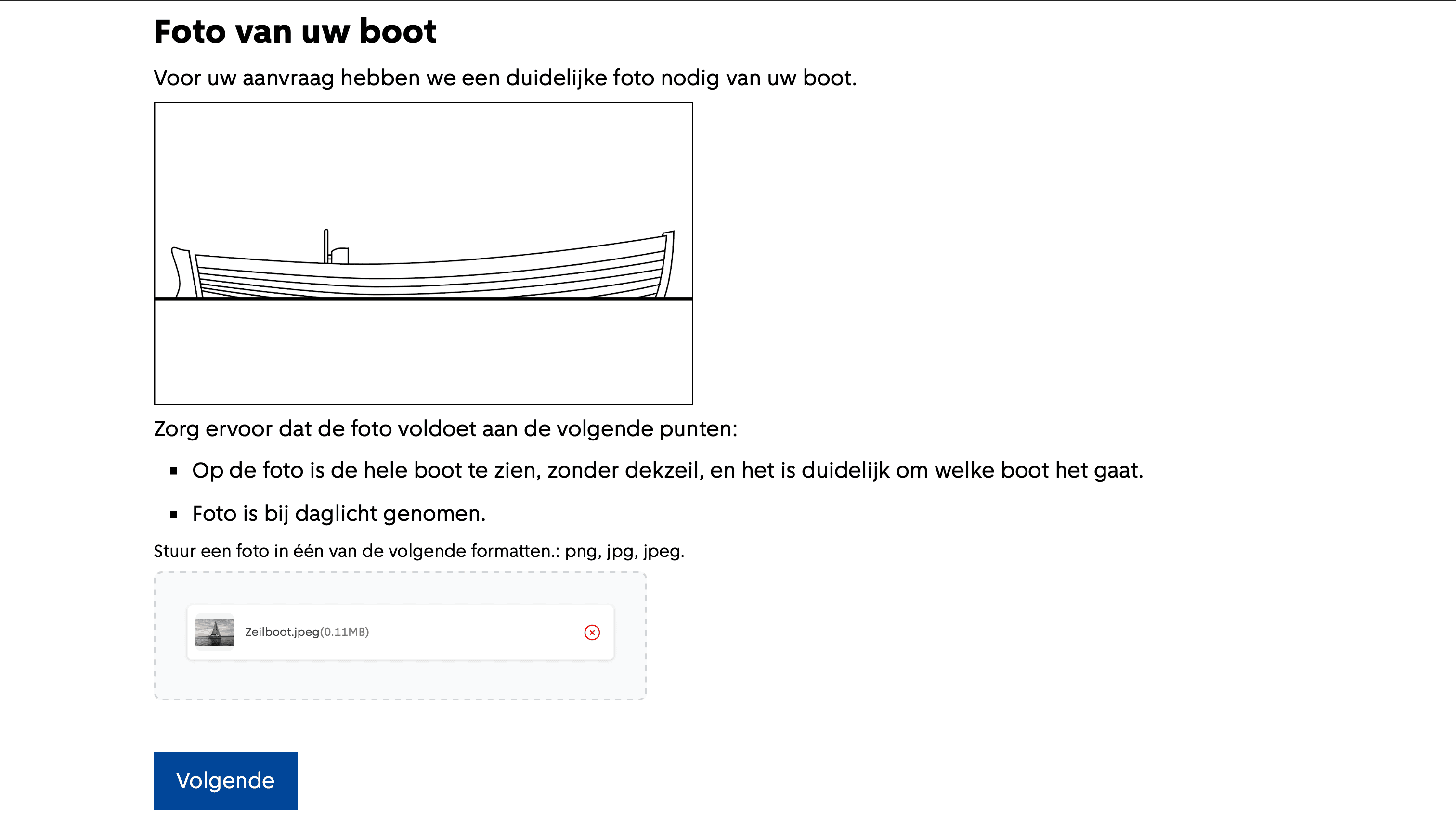 Het uploaden van een document in het aanvraagportaal